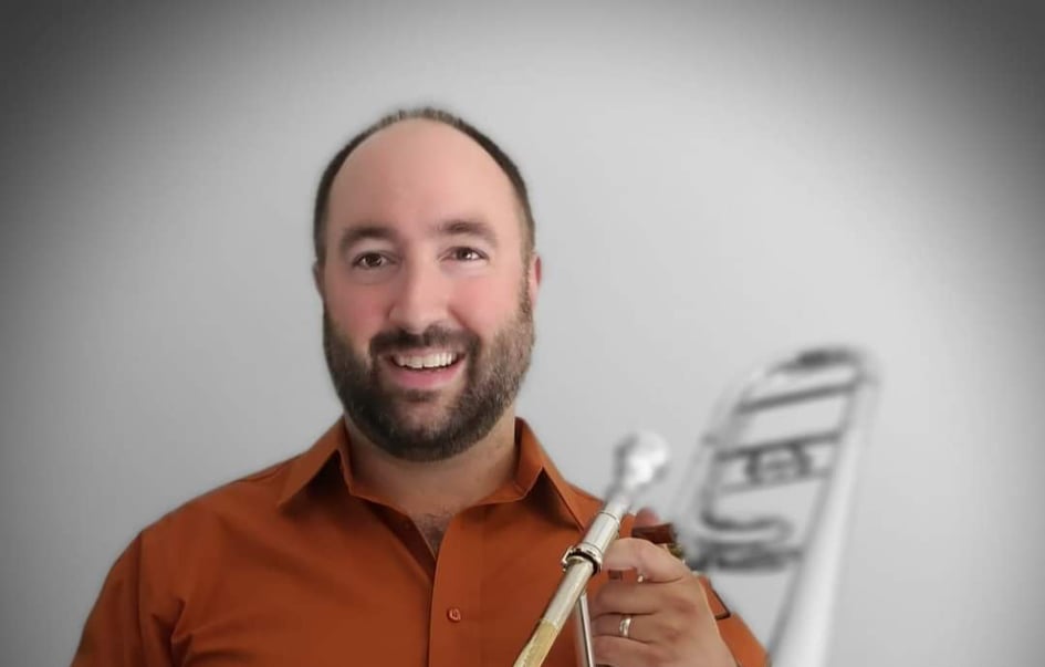 Tom Pylinski with trombone